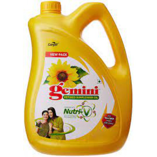 Gemini Sunflower Oil - With Nutri Fresh Technology, 5 L Jar