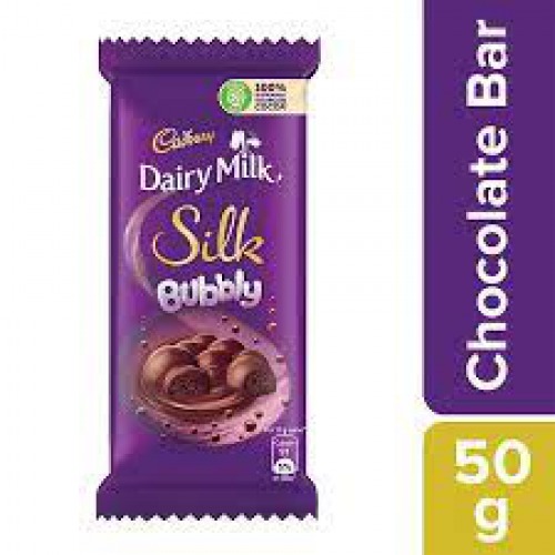 Cadbury Dairy Milk Silk Bubbly Chocolate Bar, 50 g