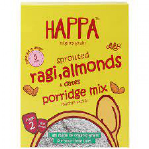 Happa Organic Mix Porridge (Sprouted Ragi, Almond and Dates Porridge)  200gm