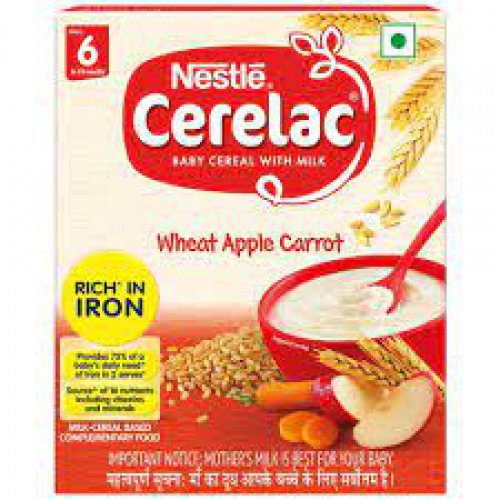 Nestle Cerelac with Milk Wheat Apple Carrot Baby Cereal (From 6 to 24 Months)
