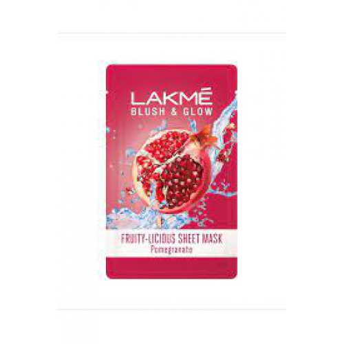Lakme Blush & Glow Fruity-Licious Sheet Mask, Pomegranate 20 m