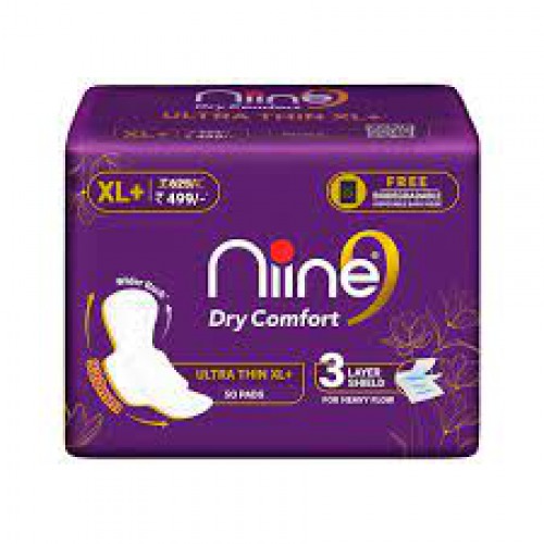 niine Dry Comfort Ultra Thin XL+ Sanitary Napkins With 3 Layer Shield for HEAVY FLOW Sanitary Pad  500gm