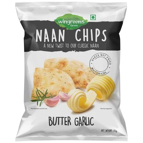 Wingreens Farms Butter Garlic Naan Chips 35gm