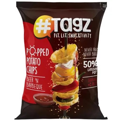 Tagz Beer n Barbeque Popped Potato Chips 50gm