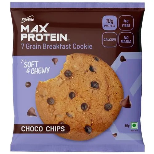 RiteBite Max Protein Choco Chips Cookies 50gm