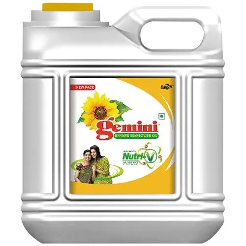 Gemini Refined Sunflower Oil - With Nutri-V, 15 L