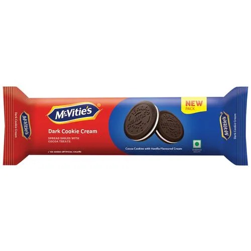 McVitie's Dark Cookie Sandwich Cream Biscuits 120gm