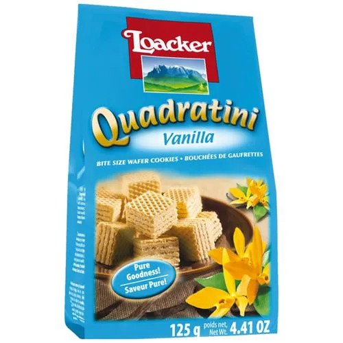 Loacker Quadratini Vanilla Wafer Cookies 130gm