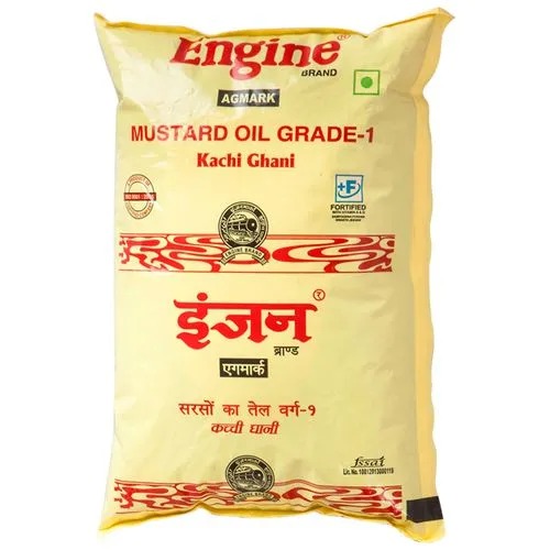 Engine Kacchi Ghani Mustard Oil, 1 L Pouch