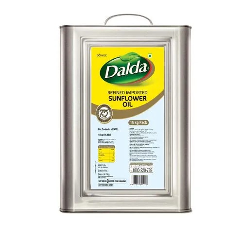 Dalda Refined Sunflower Oil, 15 kg Tin
