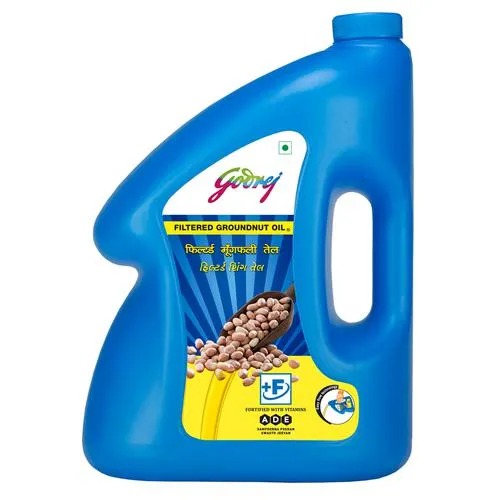 Godrej Groundnut Oil - Filtered, Fortified With Vitamins A, D & E, 5 L