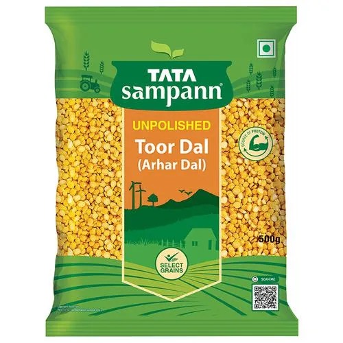 Tata Sampann Unpolished Arhar Dal/Toor Dal 500 gm Pouch