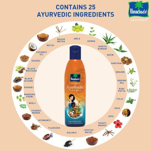 Parachute Advansed Ayurvedic Coconut  Hair Oil, 190ml