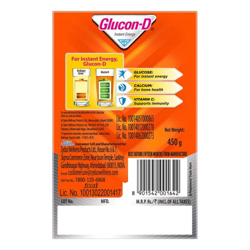 Glucon-D Instant Energy Health Drink Tangy Orange 500gm