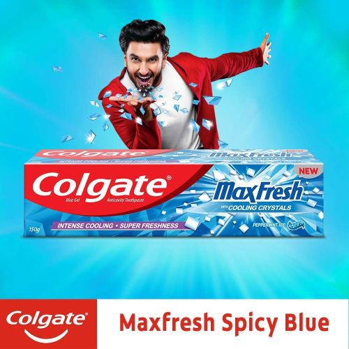 Colgate MaxFresh Toothpaste, Blue Gel Paste with Menthol for Super Fresh Breath, (Peppermint Ice)