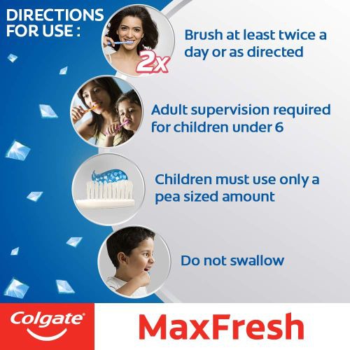 Colgate MaxFresh Toothpaste, Blue Gel Paste with Menthol for Super Fresh Breath, (Peppermint Ice)
