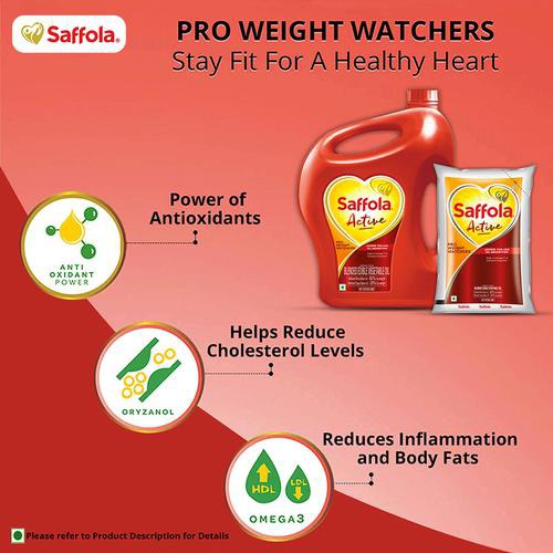 Saffola Active Pro Weight Watchers Edible Oil, 1 L Pouch