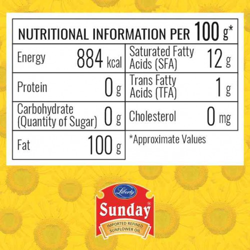 Liberty Sunday Refined Sunflower Oil 1ltr