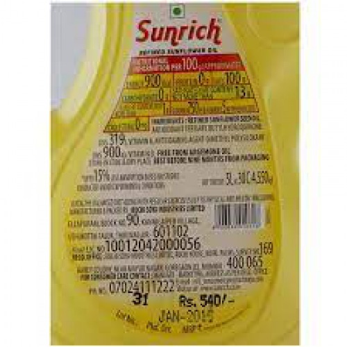 Sunrich Refined Sunflower Oil 5 Ltr