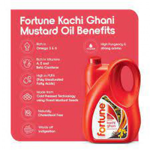 Fortune Fortune Premium Kachi Ghani Pure Mustard Oil, 5 L Jar