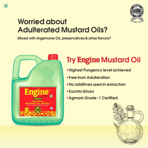 Engine Kachi Ghani Mustard Oil 5 L Jar