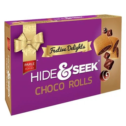 Parle Platina Hide & Seek Choco Rolls Sandwich Cream Biscuits  220gm