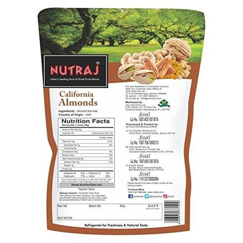 Nutraj California Almonds, 500gm