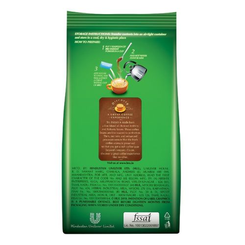 BRU Instant Coffee Powder Pouch, Roasted Arabica & Robusta Ground Coffee Beans From South India