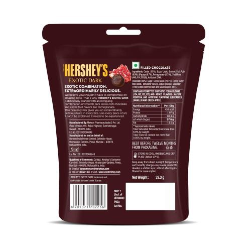 Hersheys Exotic Dark Pomegranate Chocolate 30gm