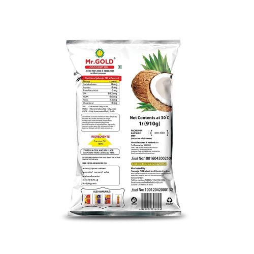 Mr. Gold Coconut Oil Pouch, 1L